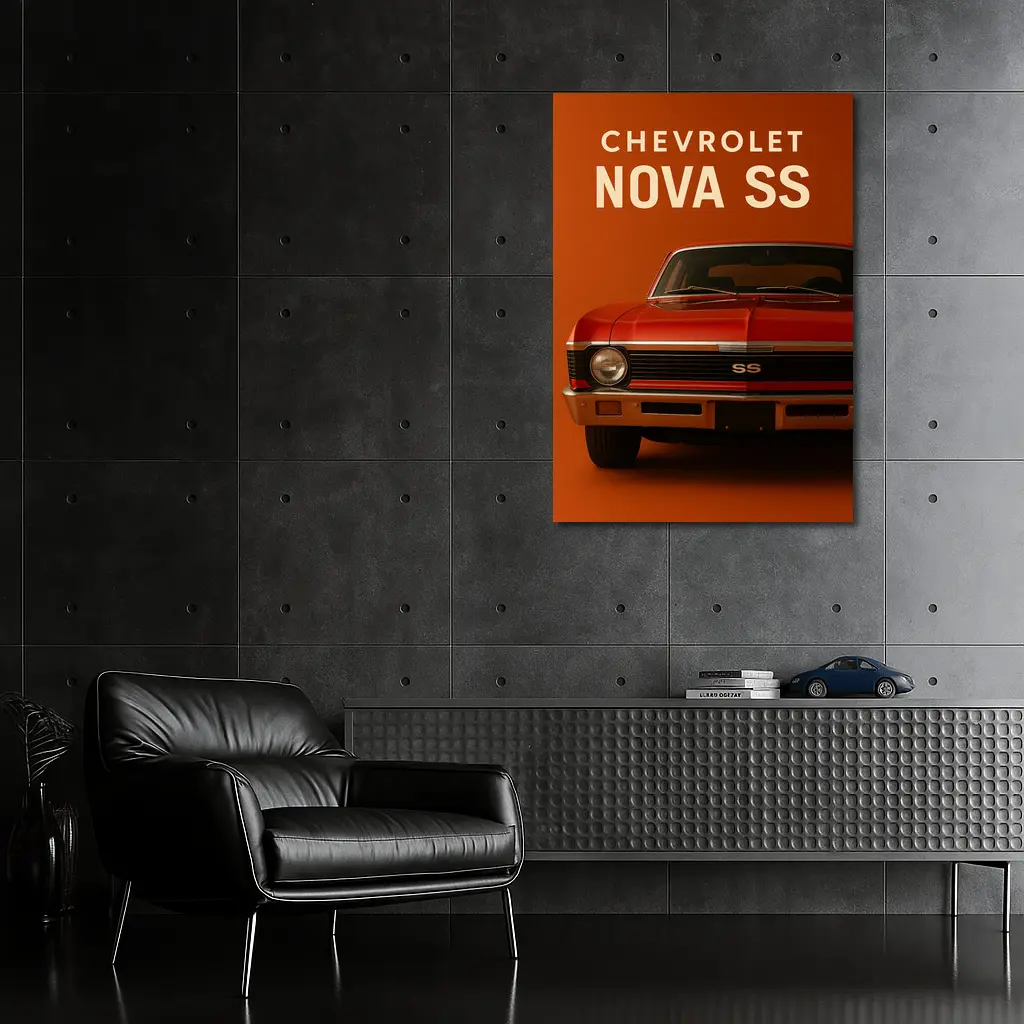 Chevrolet Nova SS Red Muscle Car Art – Wall Art