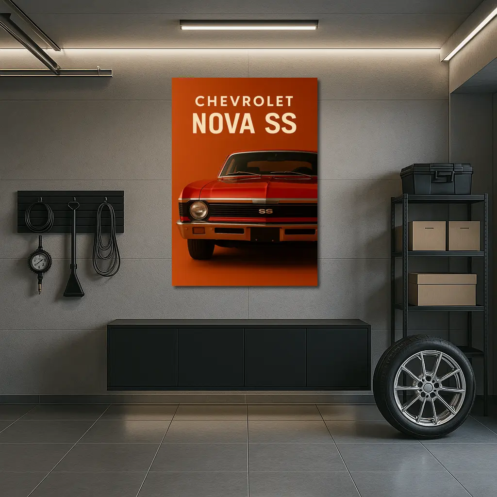 Chevrolet Nova SS Red Muscle Car Art – Wall Art