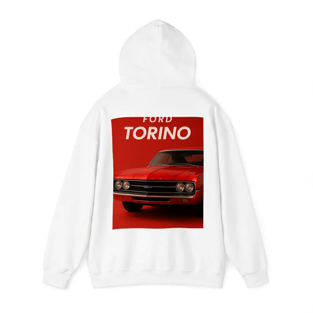 Ford Torino Classic Muscle Car Red Background – Hoodies