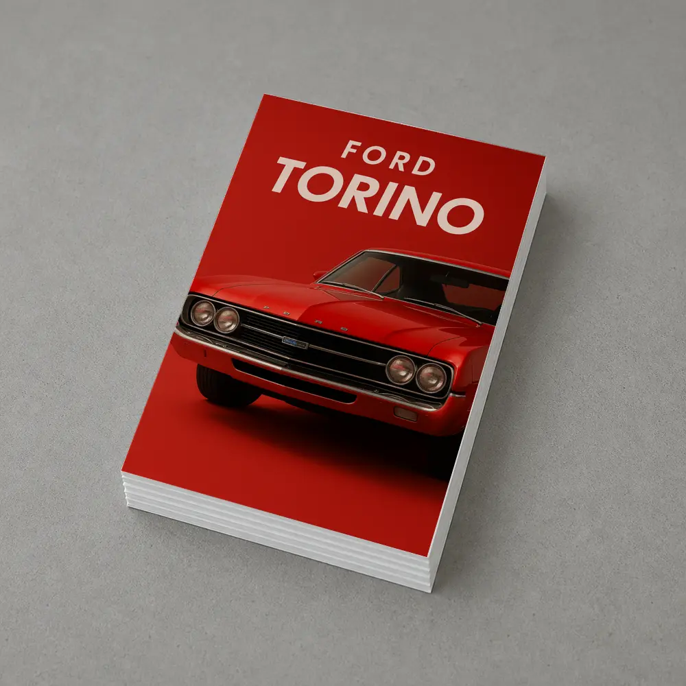 Ford Torino Classic Muscle Car Red Background – Postcards