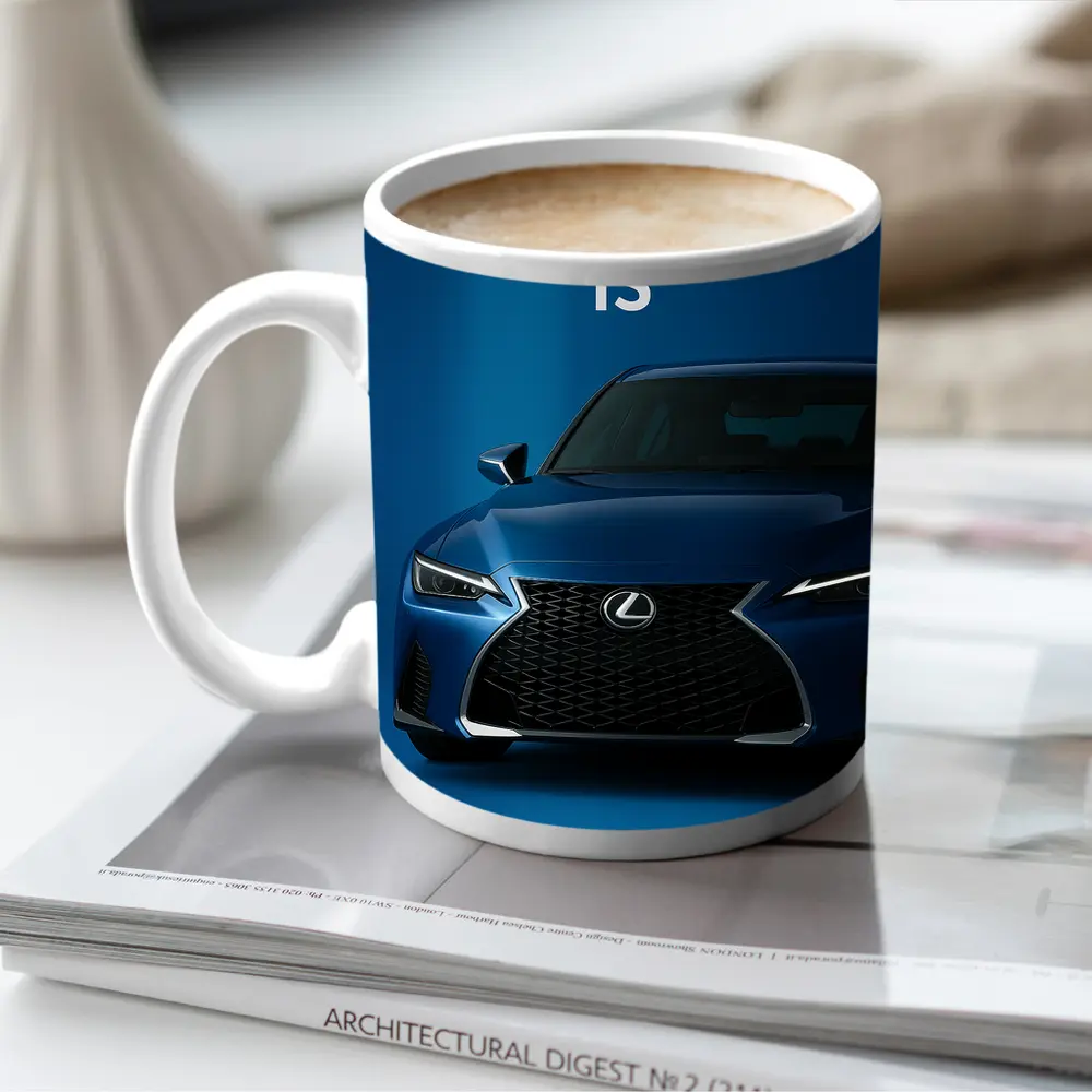 Lexus IS Blue Studio Front View – Mugs