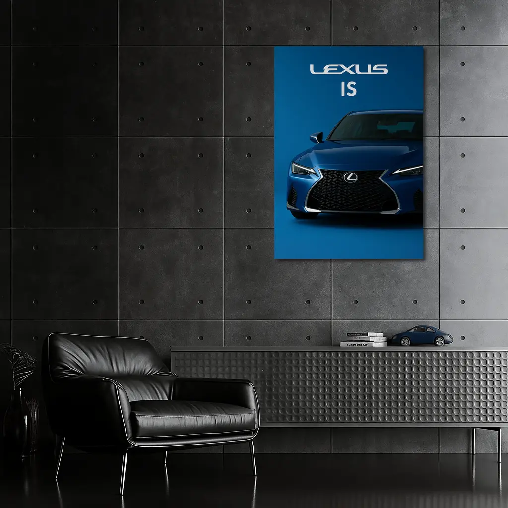 Lexus IS Blue Studio Front View – Wall Art