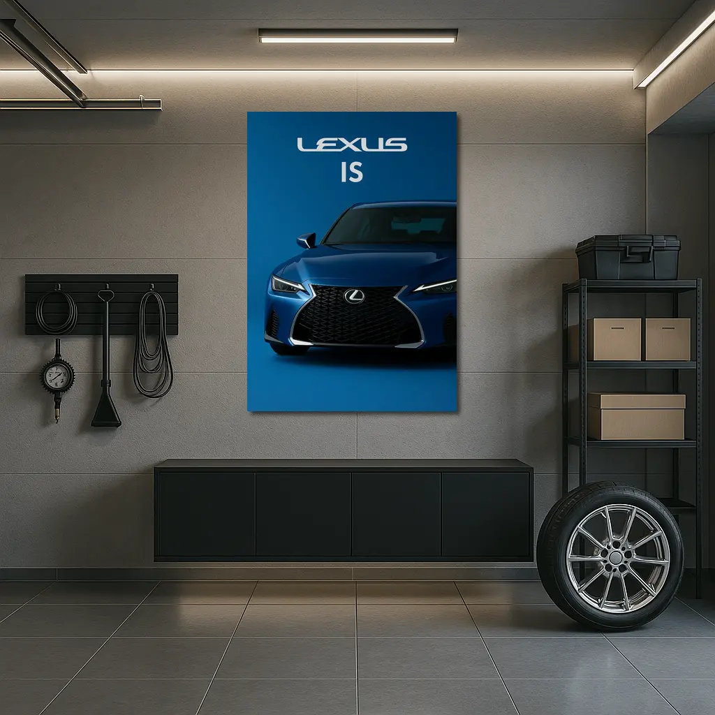 Lexus IS Blue Studio Front View – Wall Art