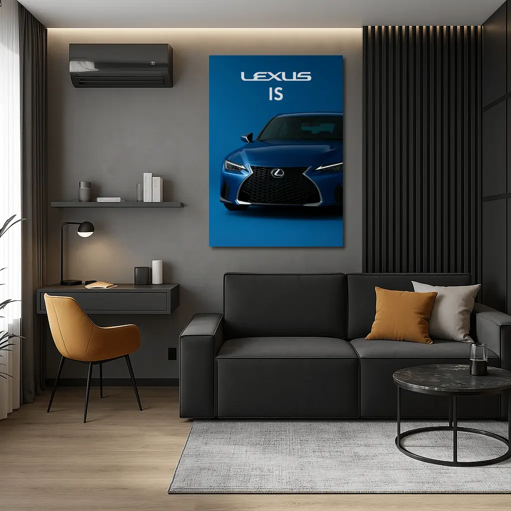 Lexus IS Blue Studio Front View – Wall Art