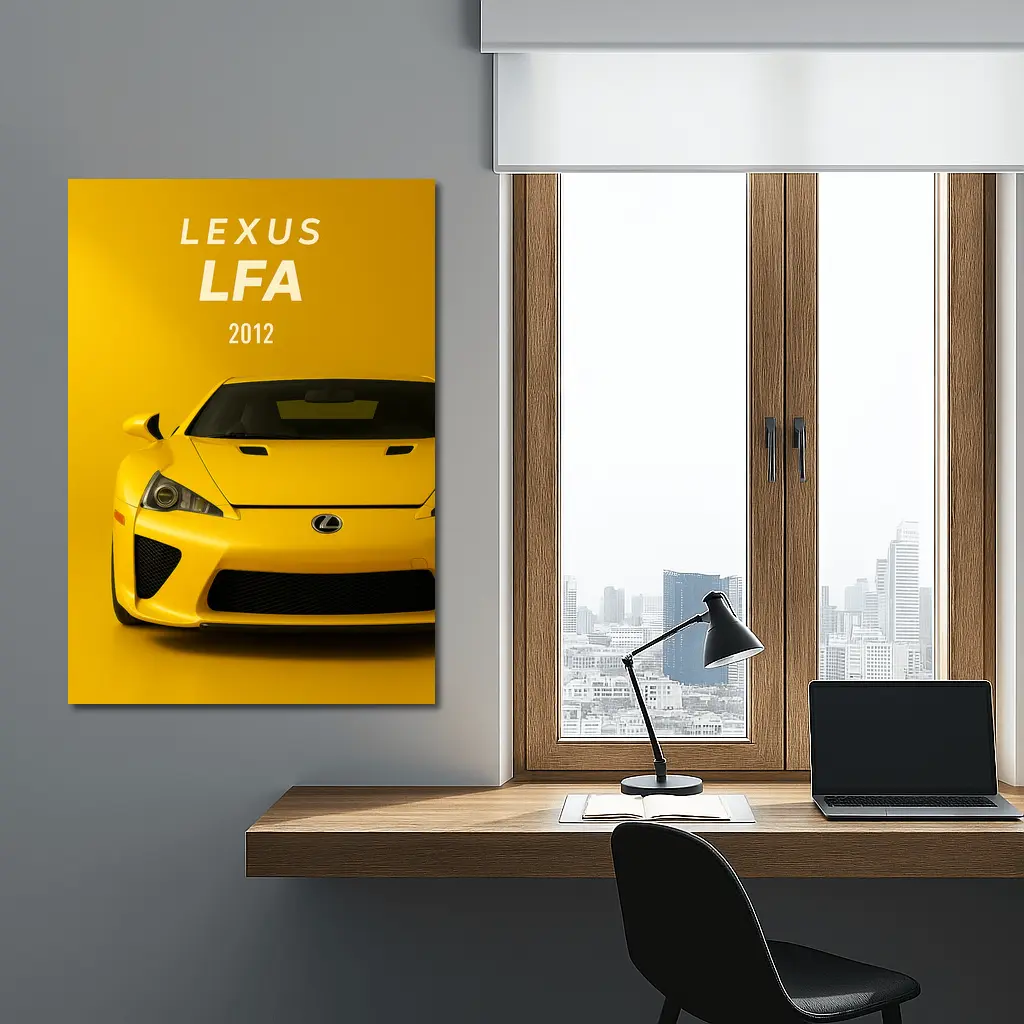 Lexus LFA Yellow Supercar Front View – Wall Art
