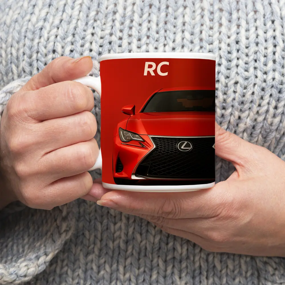 Lexus RC Sports Coupe Red Background – Mugs
