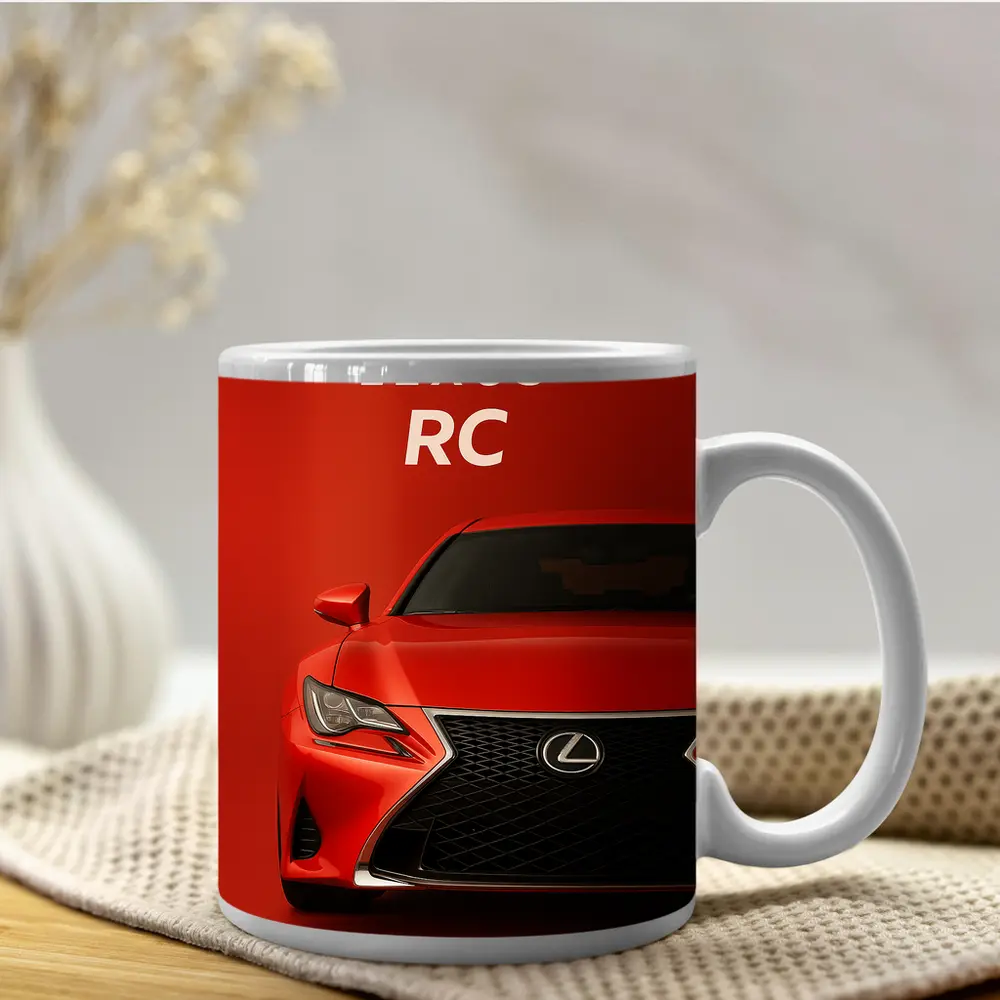 Lexus RC Sports Coupe Red Background – Mugs