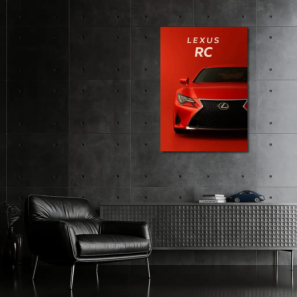 Lexus RC XC10 Red Coupe Front View – Wall Art