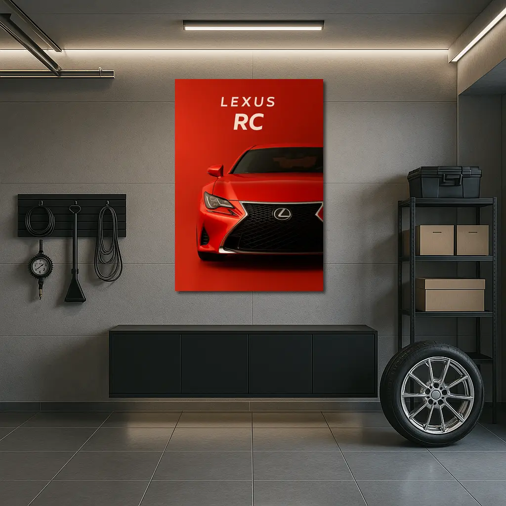 Lexus RC XC10 Red Coupe Front View – Wall Art