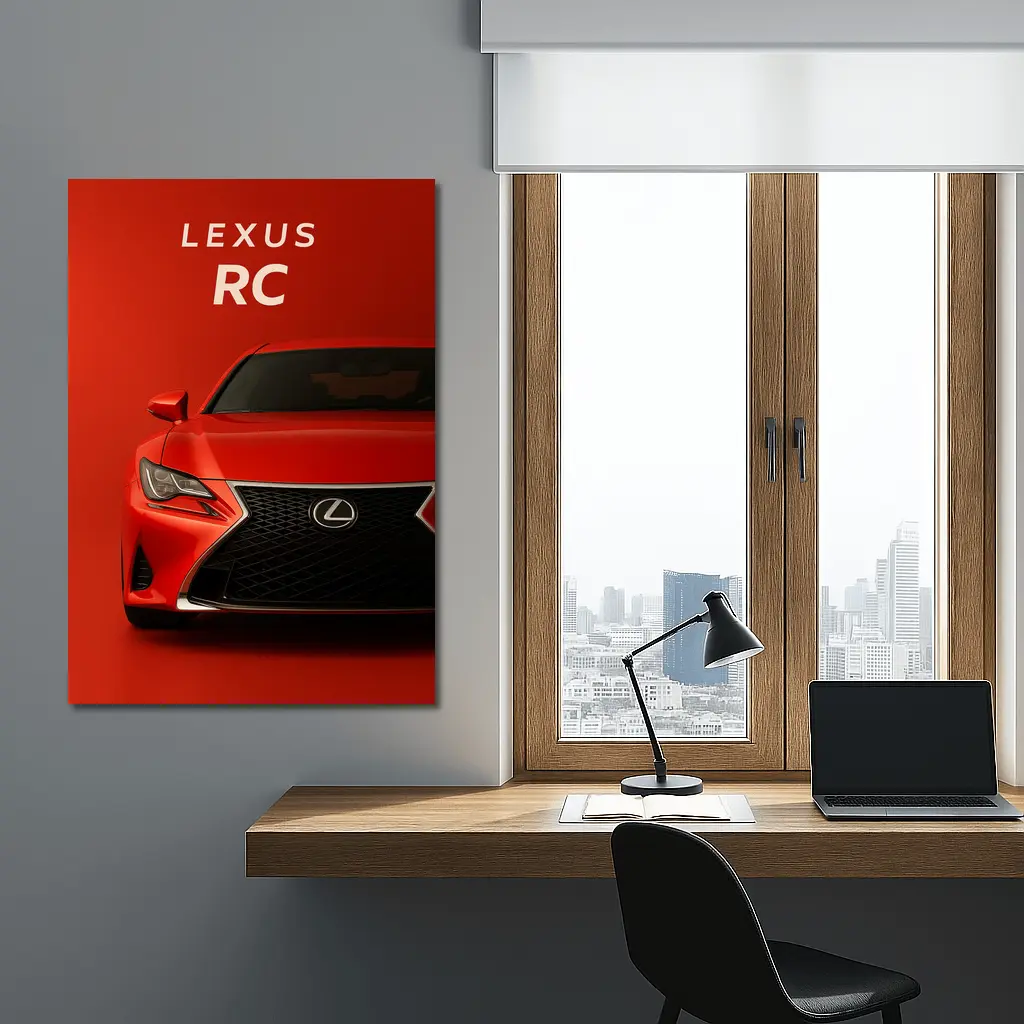Lexus RC XC10 Red Coupe Front View – Wall Art