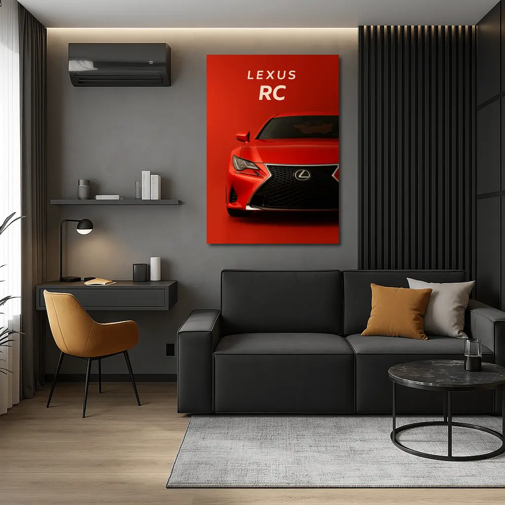 Lexus RC XC10 Red Coupe Front View – Wall Art