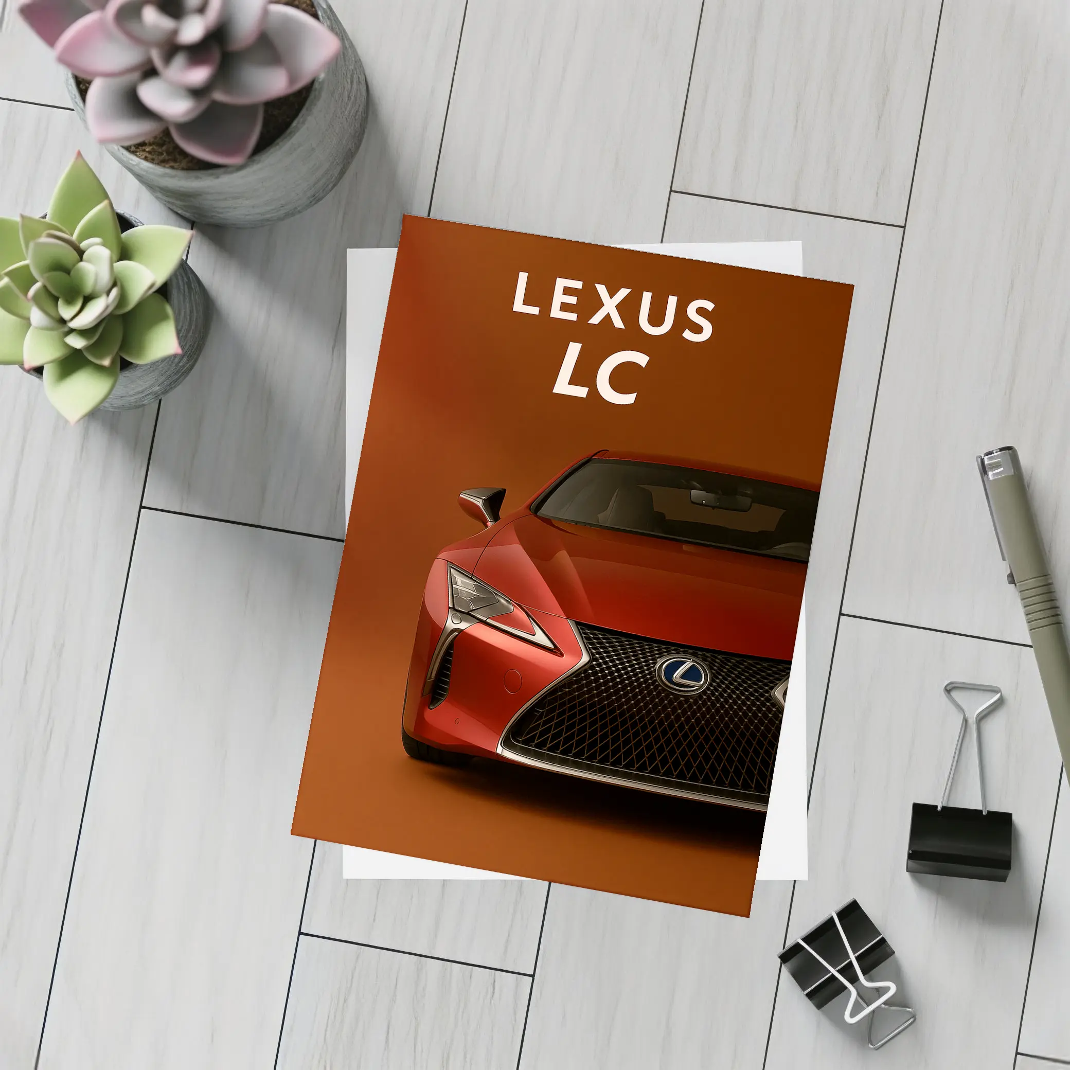 Lexus LC Red Sports Car Front View – Postcards