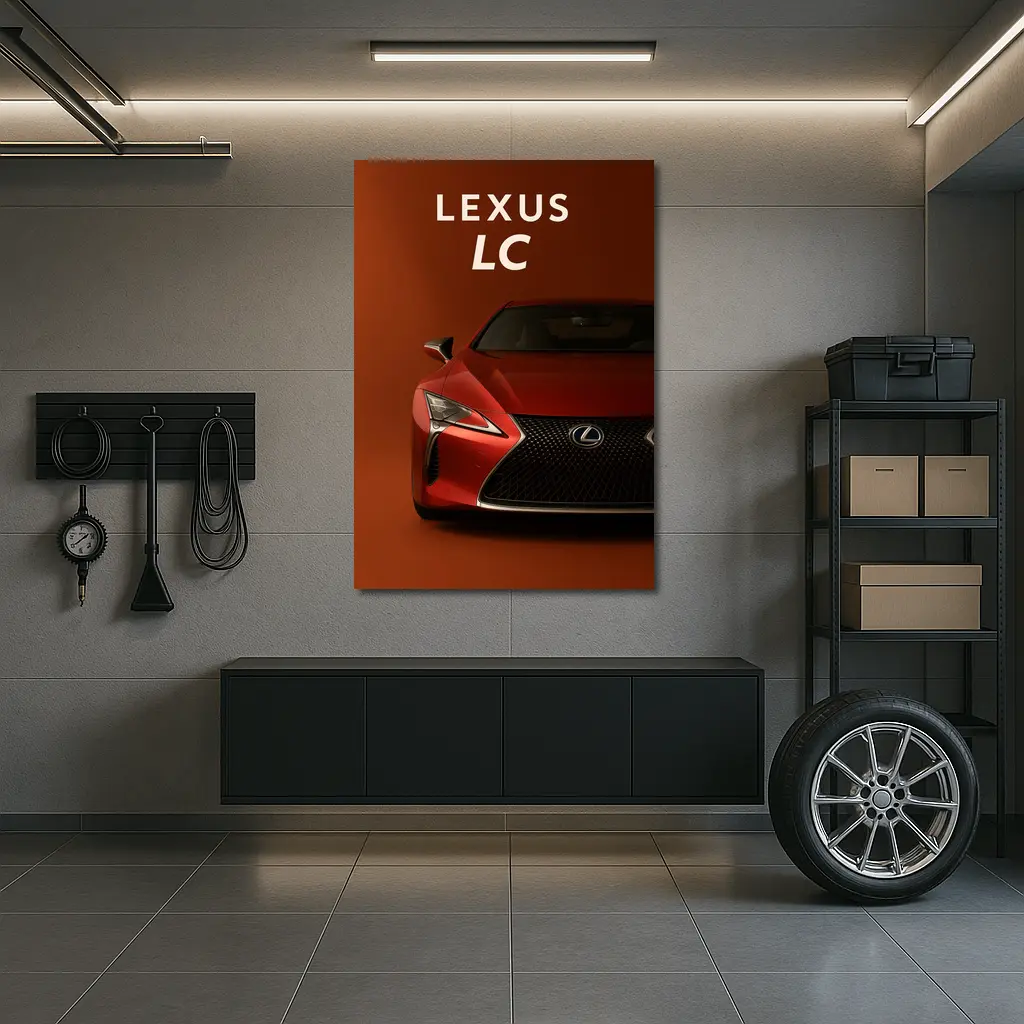 Lexus LC Red Sports Car Front View – Wall Art