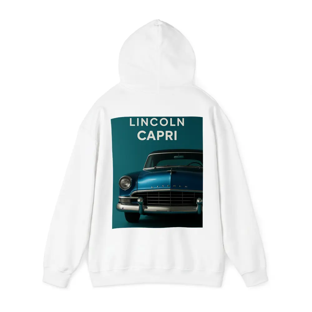 Lincoln Capri Classic Car Teal Background – Hoodies