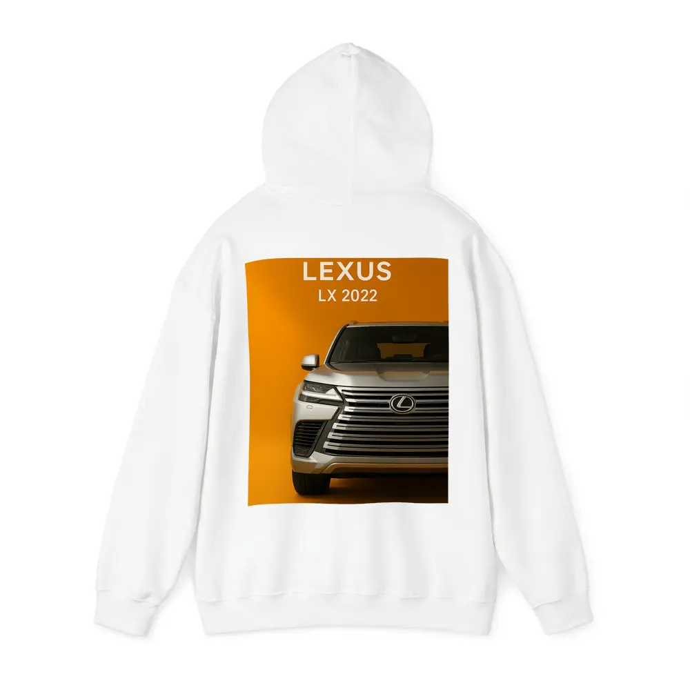 Lexus LX Front View Orange Background – Hoodies