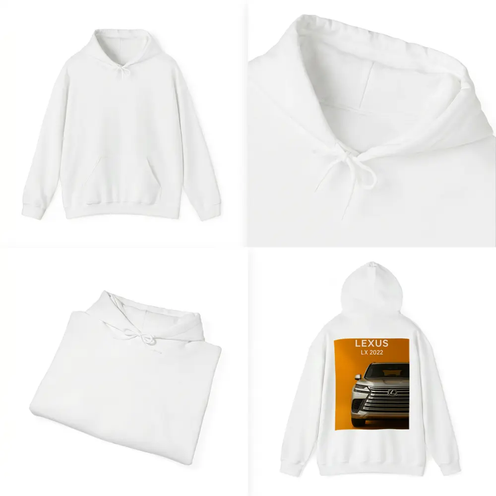 Lexus LX Front View Orange Background – Hoodies