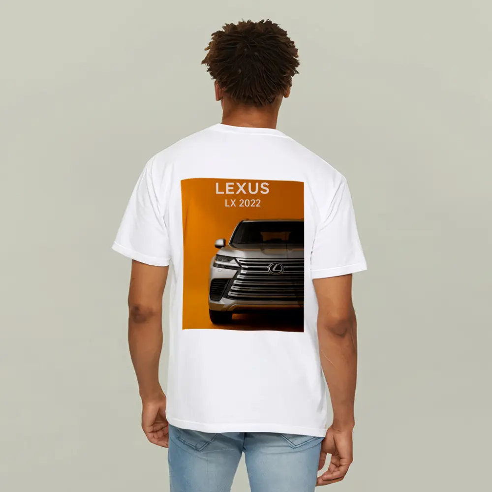Lexus LX Front View Orange Background – T-Shirts