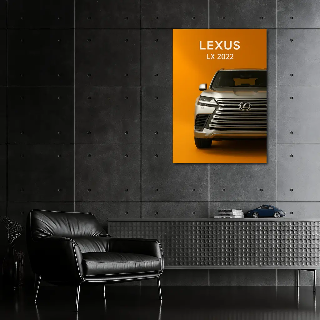 Lexus LX Front View Orange Background – Wall Art
