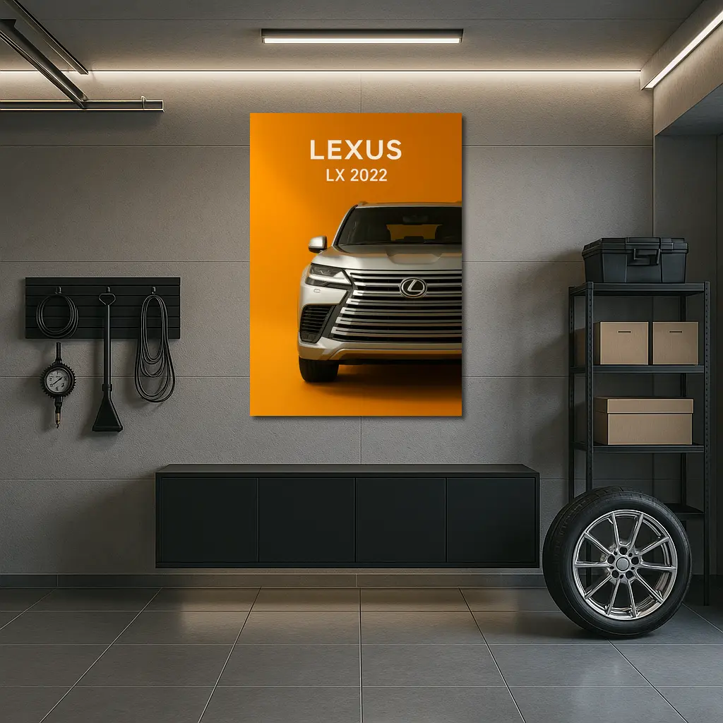 Lexus LX Front View Orange Background – Wall Art