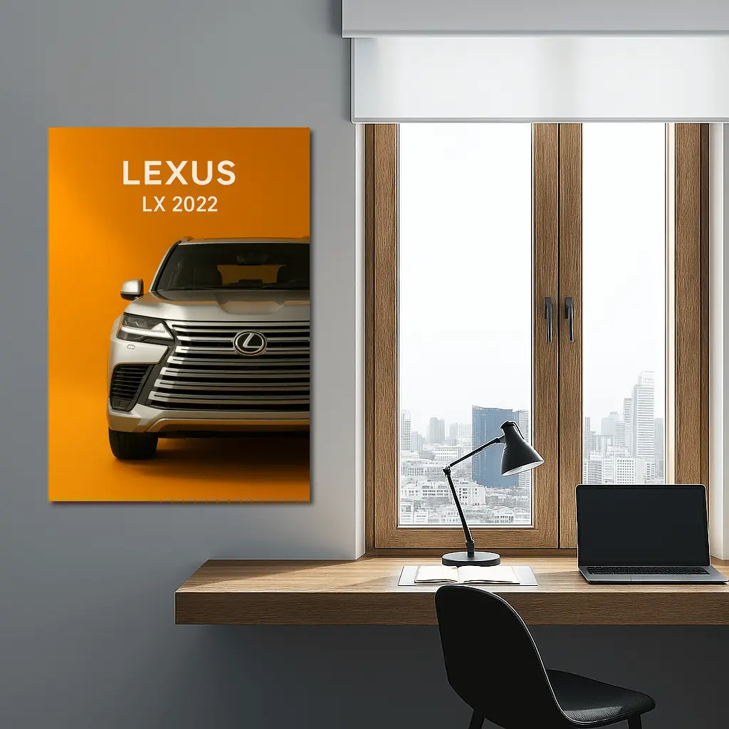 Lexus LX Front View Orange Background – Wall Art