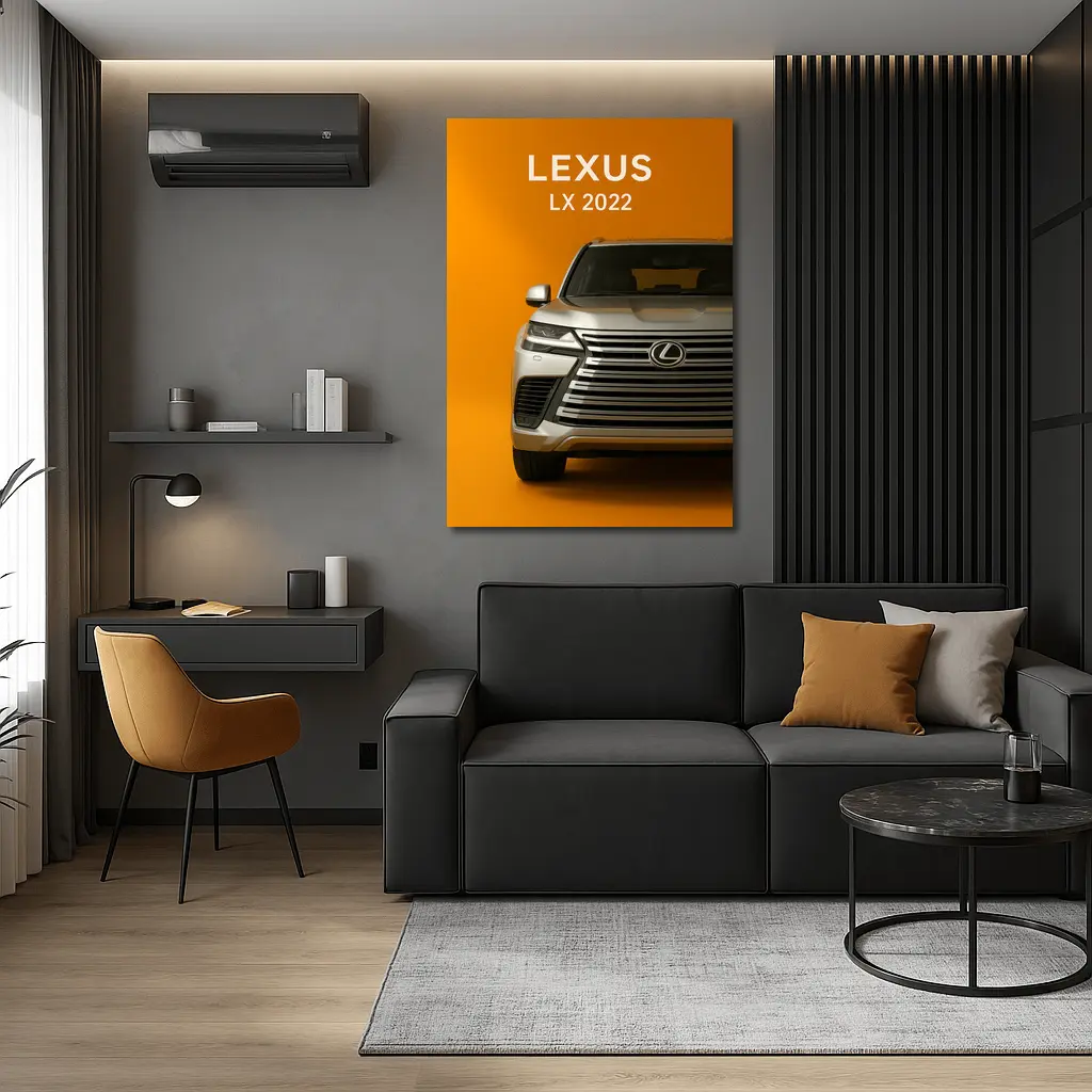 Lexus LX Front View Orange Background – Wall Art