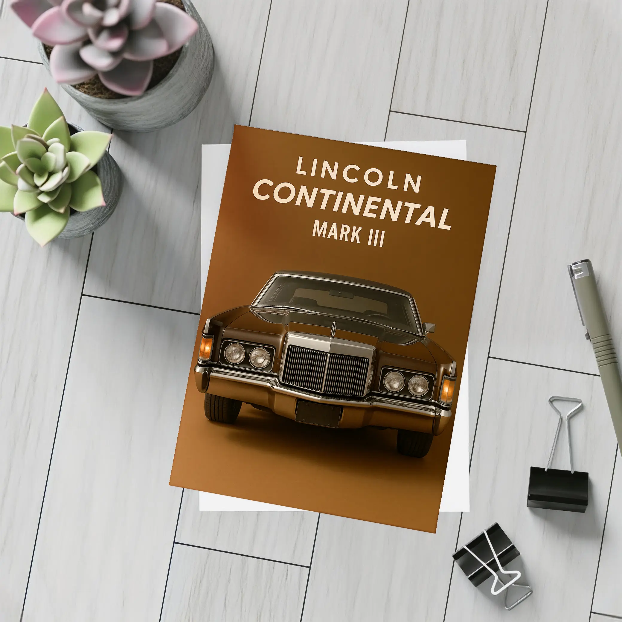 Lincoln Continental Mark III Brown Studio – Postcards