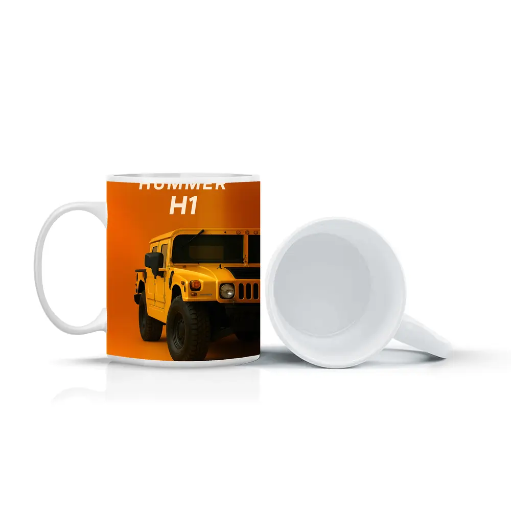 Hummer H1 Yellow Orange Bold Background – Mugs