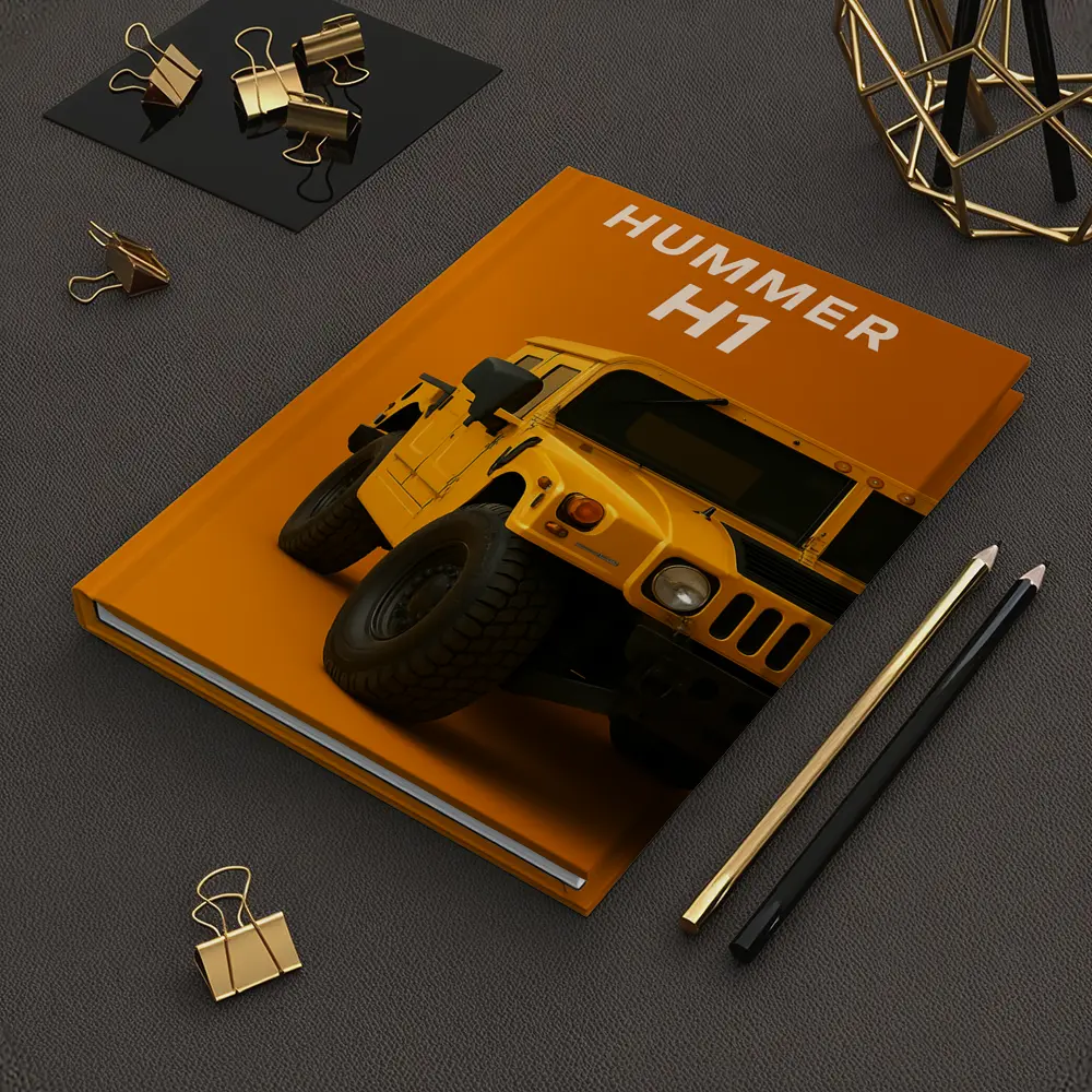 Hummer H1 Yellow Orange Bold Background – Notebooks