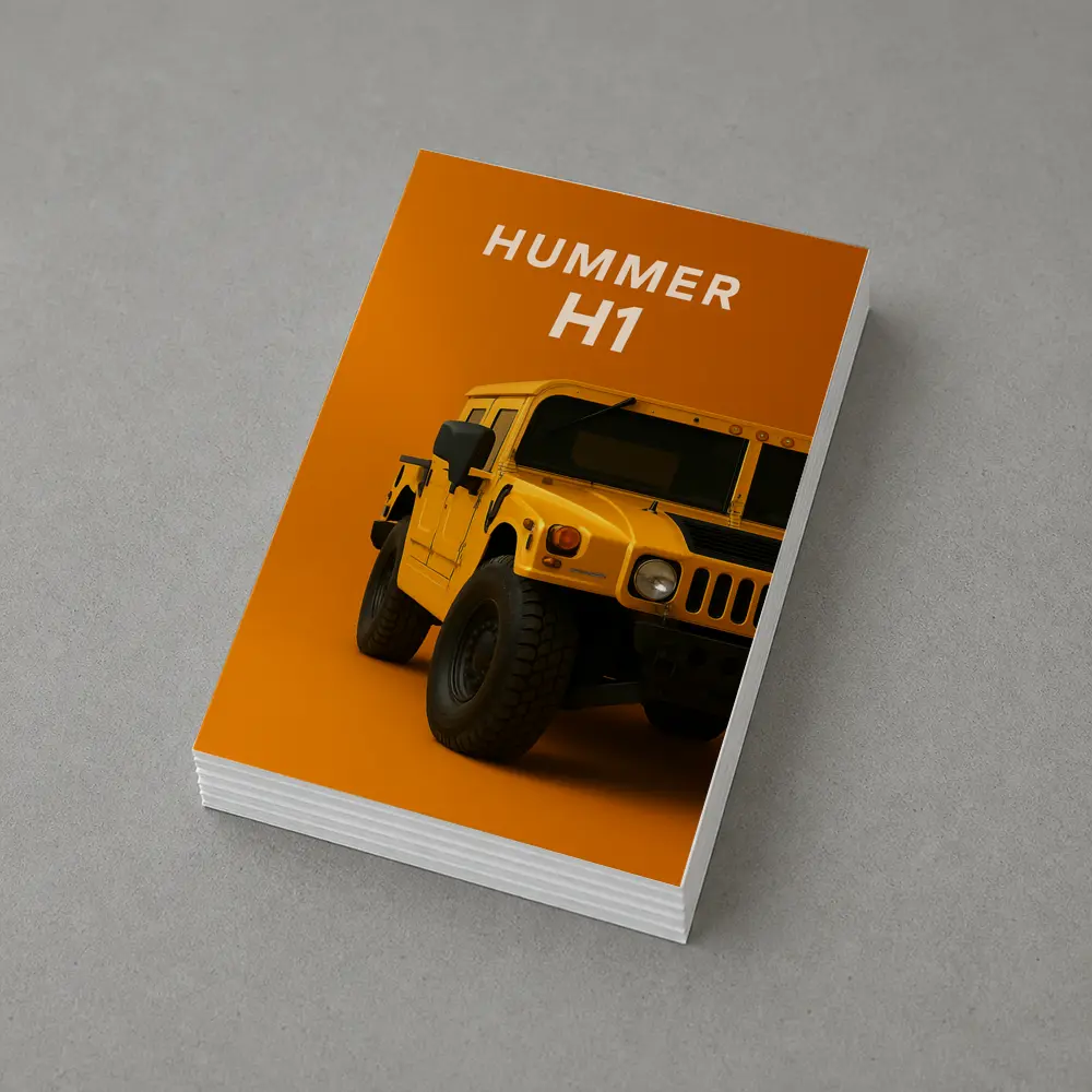 Hummer H1 Yellow Orange Bold Background – Postcards
