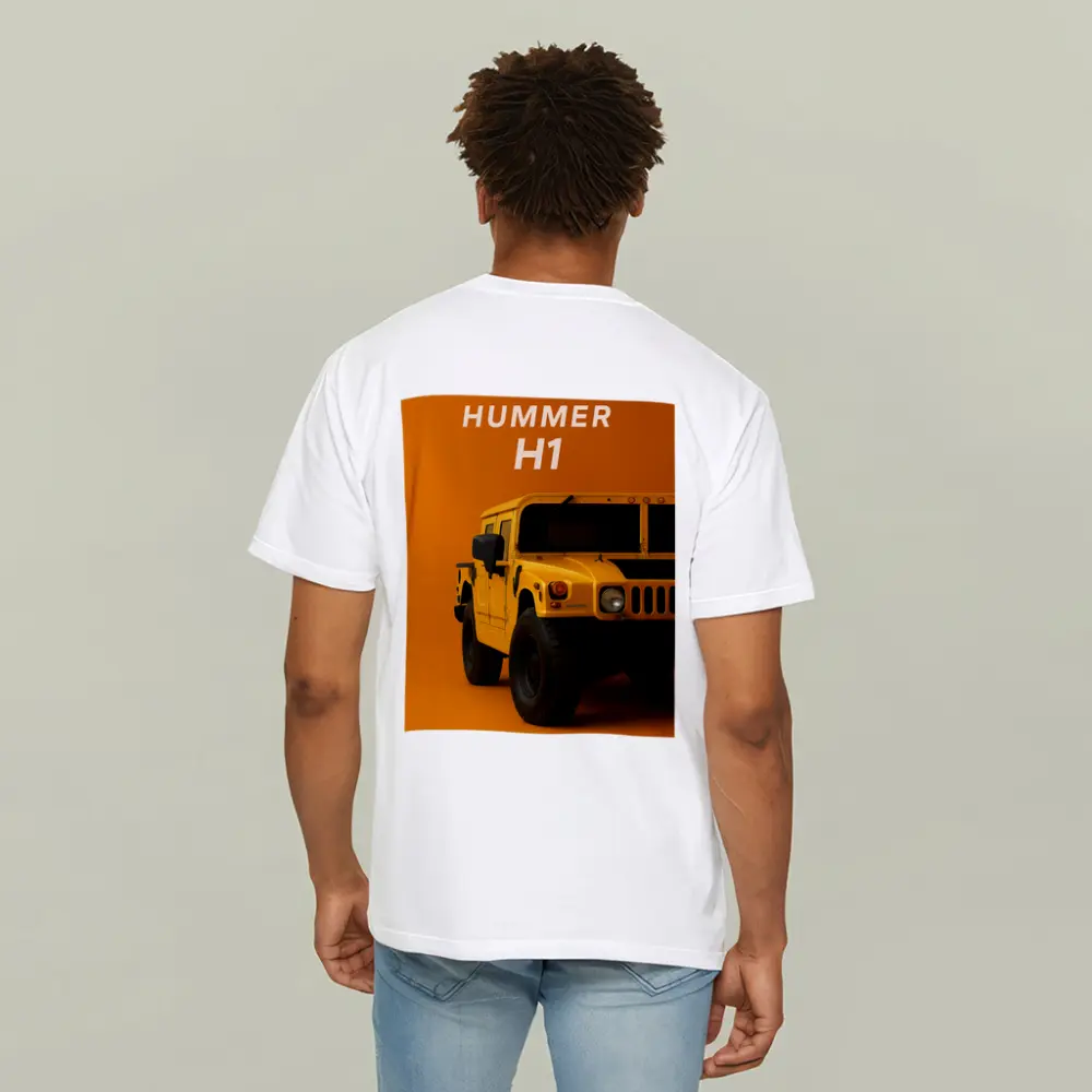 Hummer H1 Yellow Orange Bold Background – T-Shirts