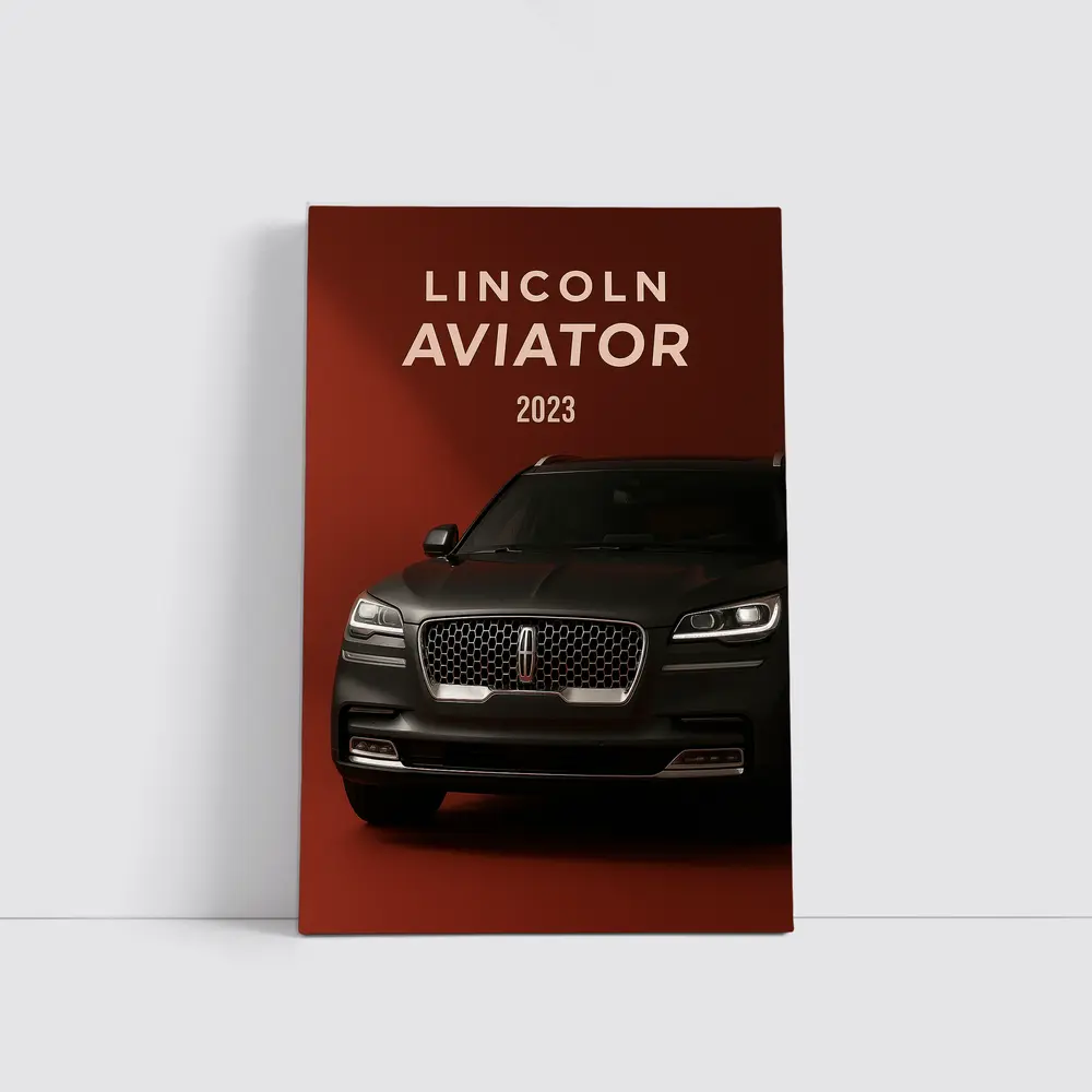 Lincoln Aviator 2023 Dark Red Background – Wall Art
