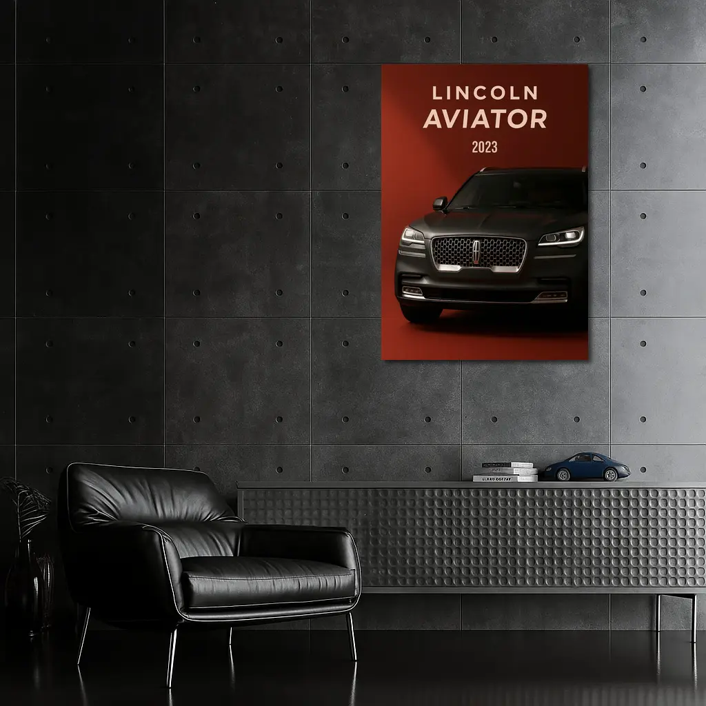 Lincoln Aviator 2023 Dark Red Background – Wall Art