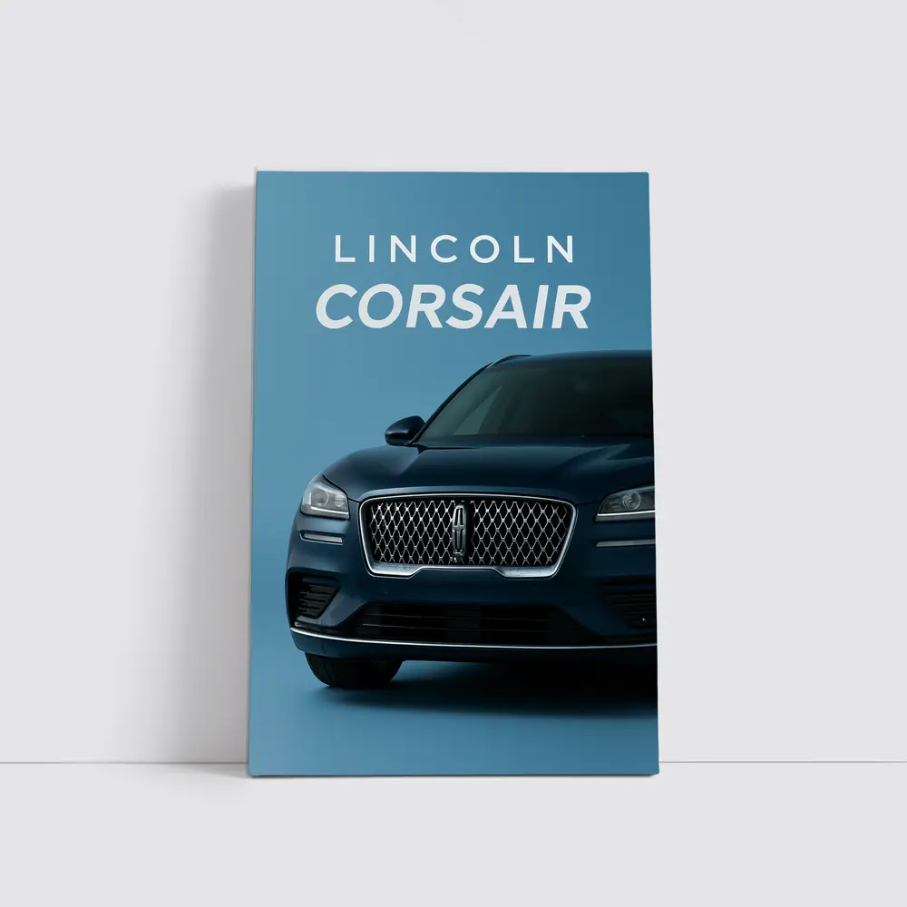 Lincoln Corsair Front View Blue Background – Wall Art