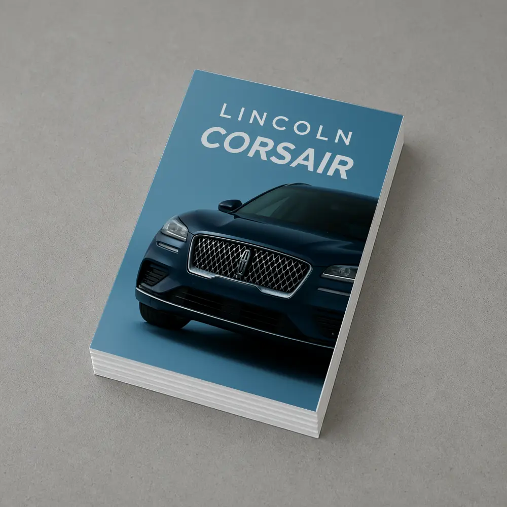 Lincoln Corsair Front View Blue Background – Postcards