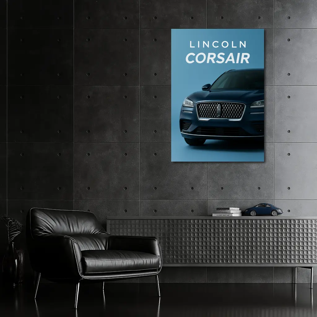 Lincoln Corsair Front View Blue Background – Wall Art