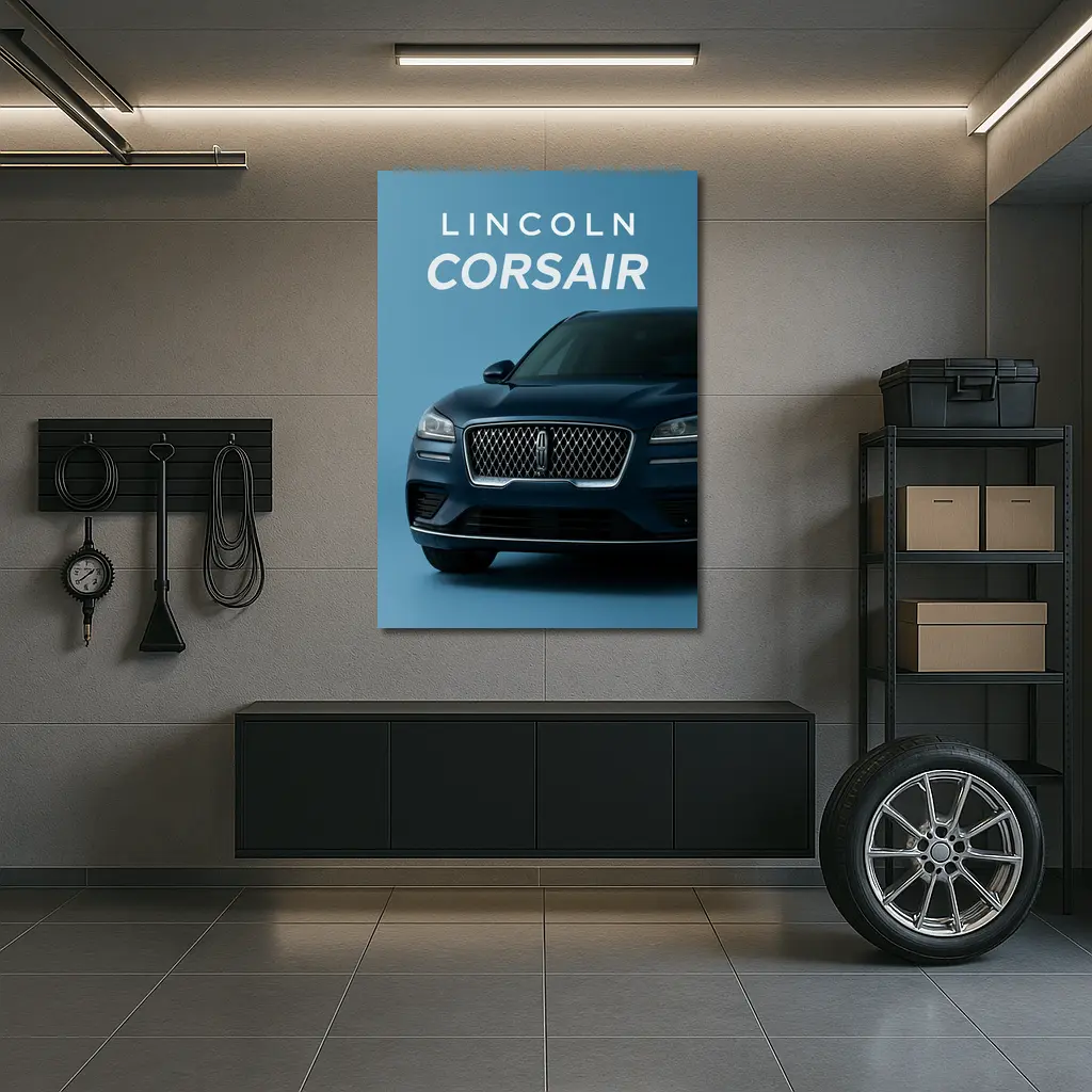 Lincoln Corsair Front View Blue Background – Wall Art