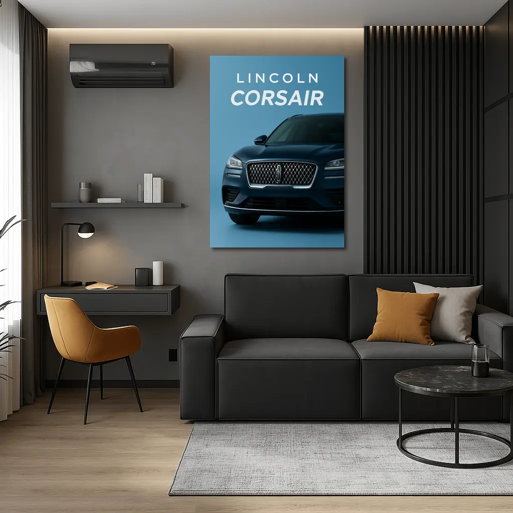 Lincoln Corsair Front View Blue Background – Wall Art