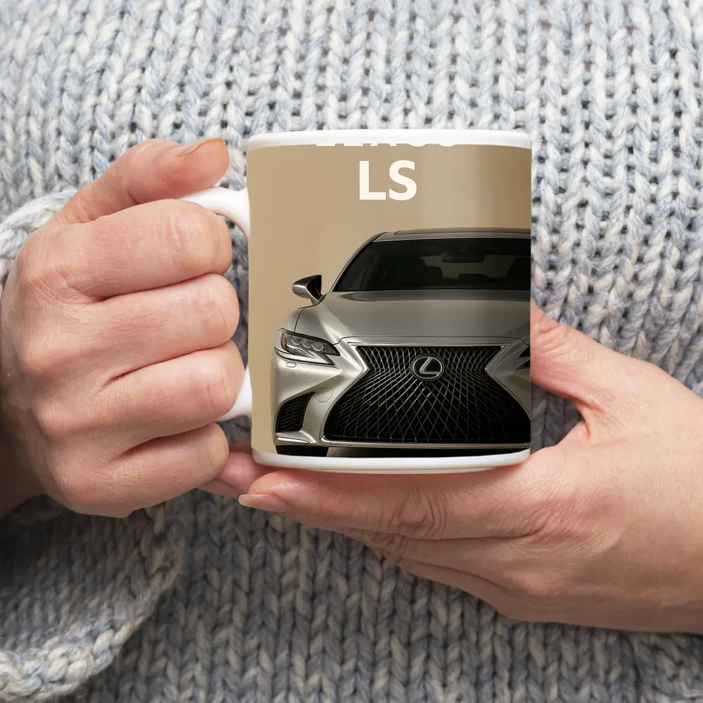 Lexus LS Luxury Sedan Beige Background – Mugs