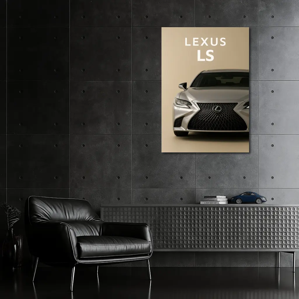 Lexus LS Luxury Sedan Beige Background – Wall Art