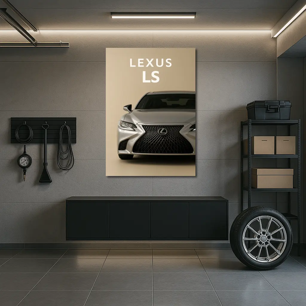 Lexus LS Luxury Sedan Beige Background – Wall Art