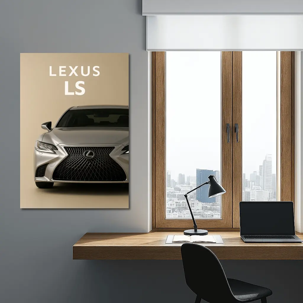 Lexus LS Luxury Sedan Beige Background – Wall Art