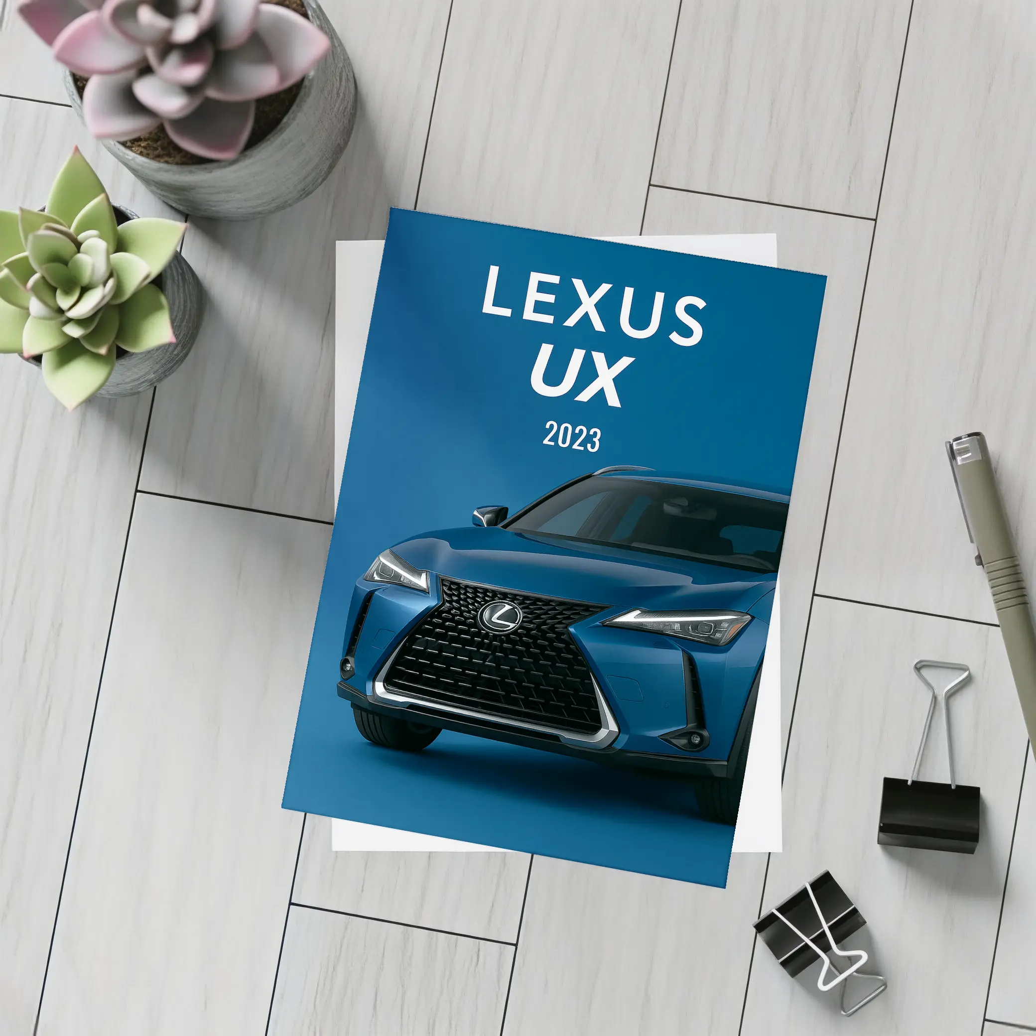 Lexus UX 2023 Blue Crossover Dark Background – Postcards