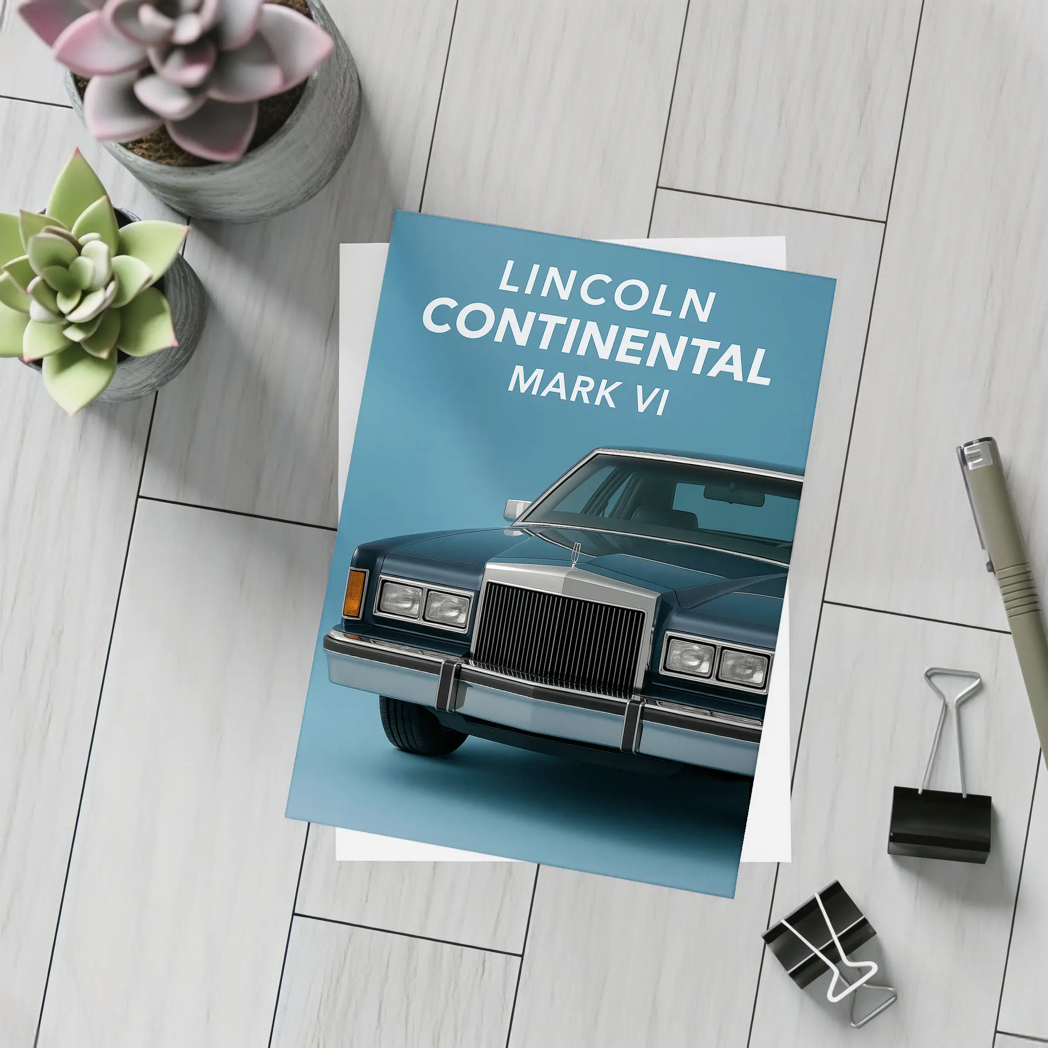 Lincoln Continental Mark VI Blue Studio – Postcards