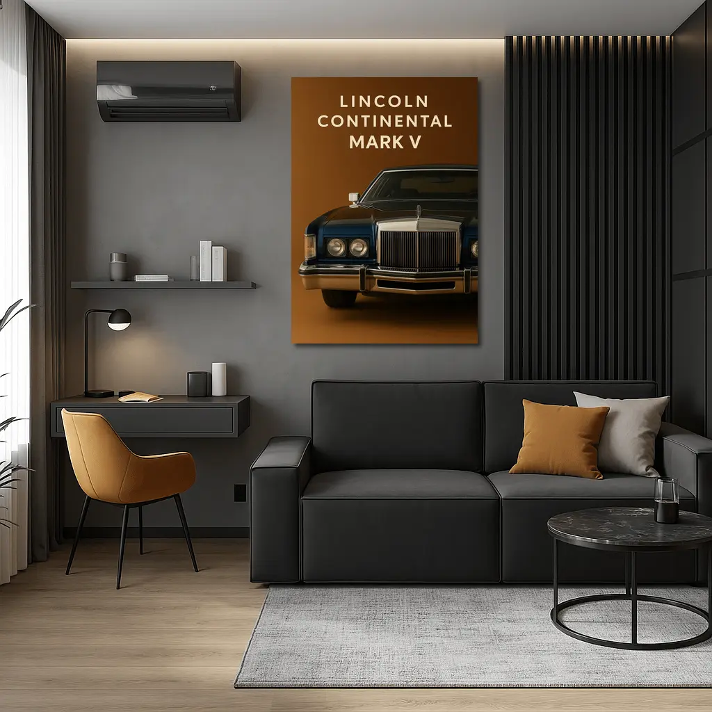 Lincoln Continental Mark V Brown Background – Wall Art