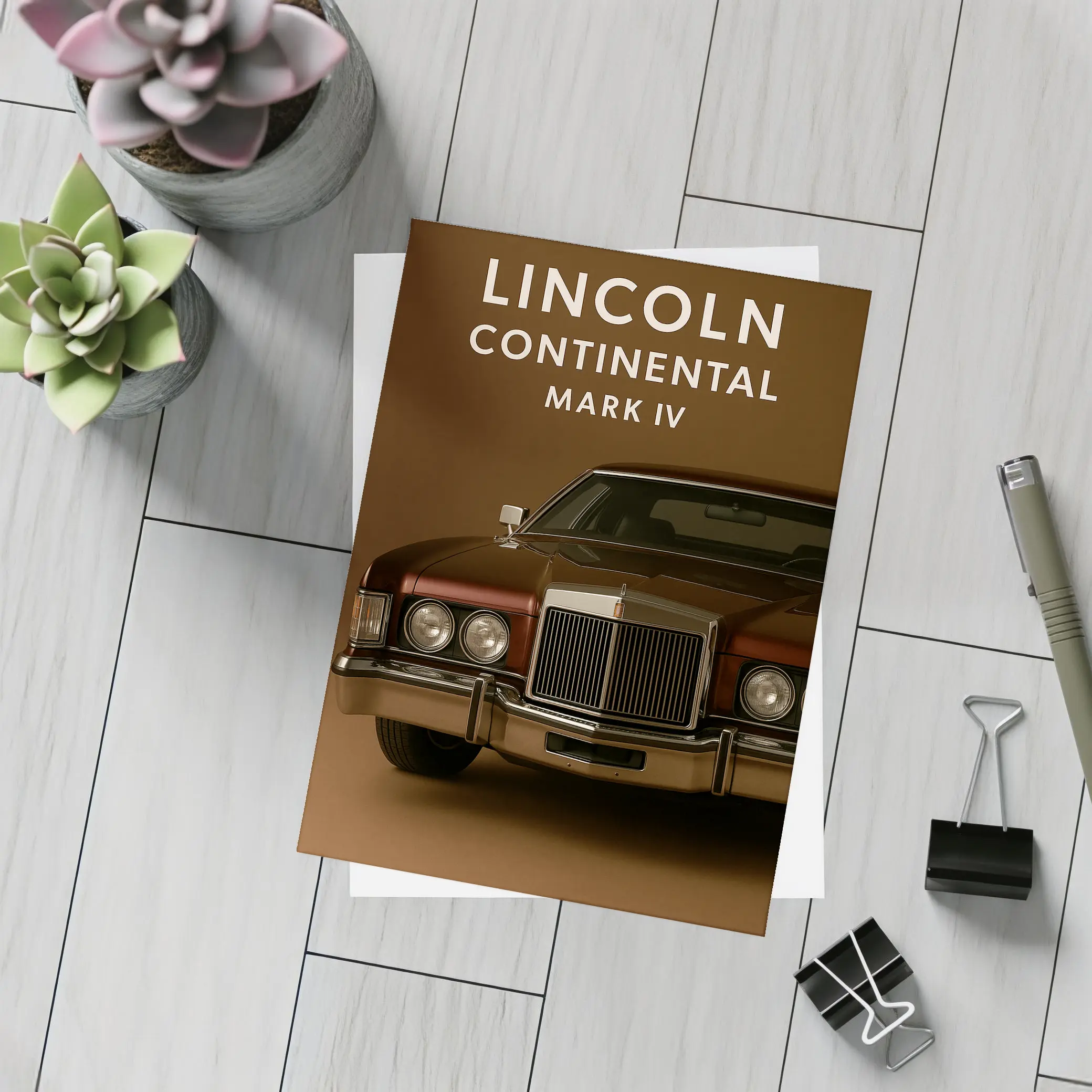 Lincoln Continental Mark IV Brown Studio – Postcards