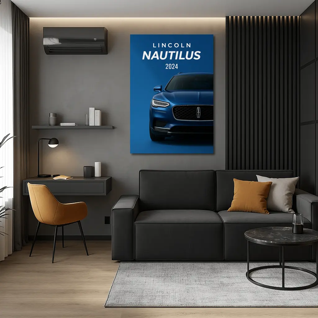 Lincoln Nautilus 2024 Blue SUV Front View – Wall Art