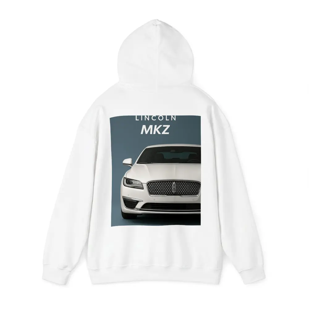 Lincoln MKZ White Sedan Gray Background – Hoodies