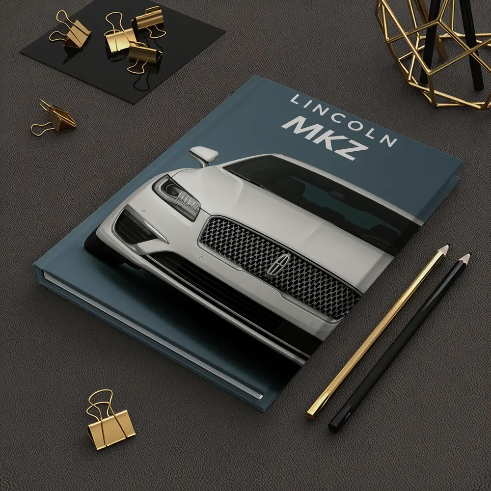 Lincoln MKZ White Sedan Gray Background – Notebooks
