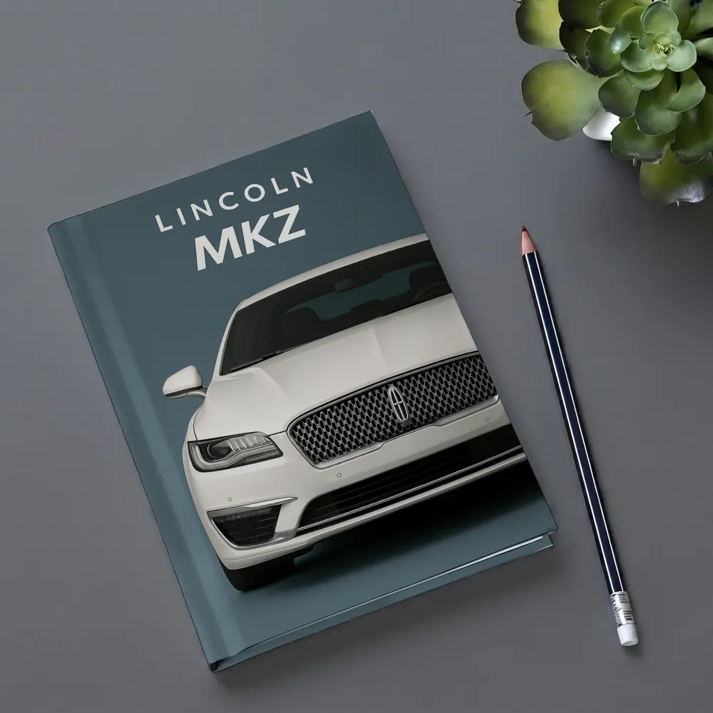 Lincoln MKZ White Sedan Gray Background – Notebooks