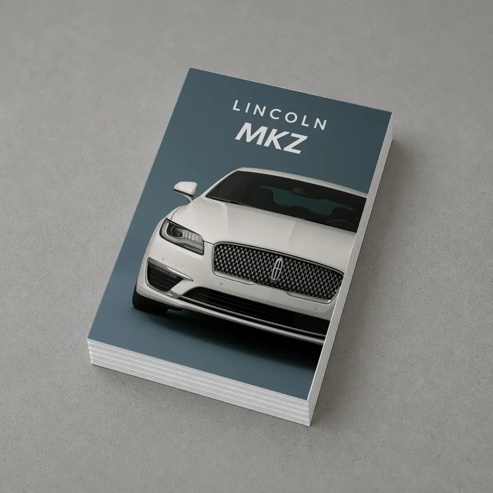 Lincoln MKZ White Sedan Gray Background – Postcards